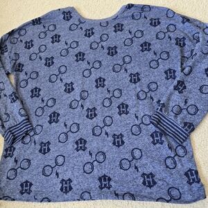 Harry Potter Wizarding World Glasses Print Long Sleeve Top Large Fits XL